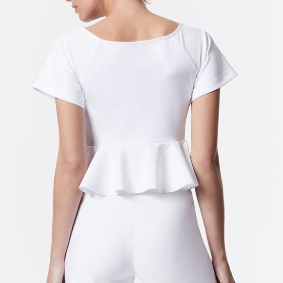 Carbon38  Blouse White Off the Shoulder Ruffle Top‎ - Picture 2 of 5